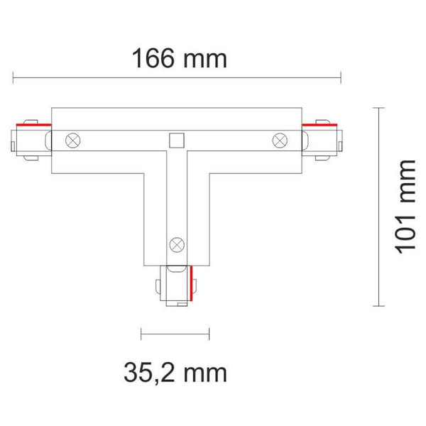 T-ŁĄCZNIK szynoprzewodu prawy 8126 Shilo do 3-fazowej szyny biały