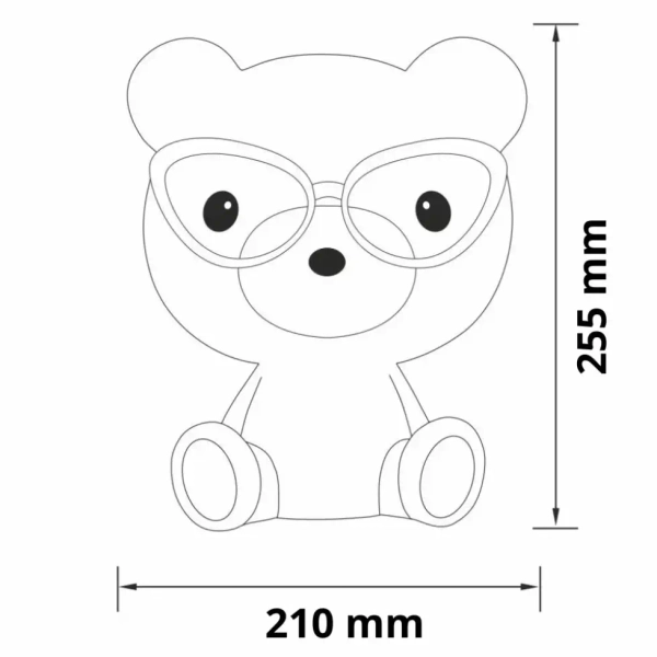 Lampka stołowa z włącznikiem Miś okularnik 327208 LED 2,5W USB różowa