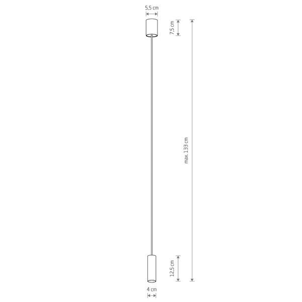 Sopel podłużna lampa wisząca zwis Fourty 10901 Nowodvorski stick jedwabisty grafit
