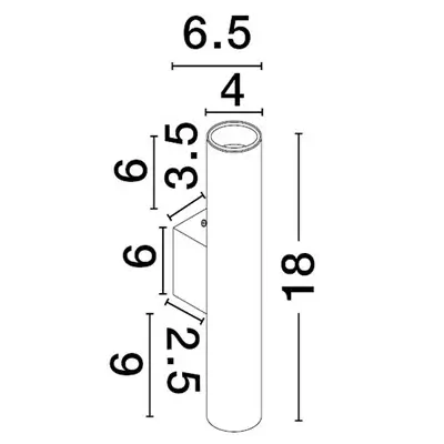 Cylindryczny kinkiet ścienny VALLERO LE45630 czarny