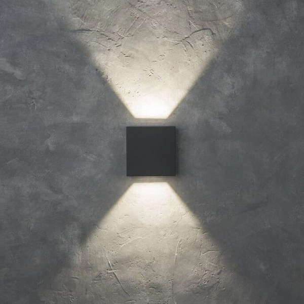 Elewacyjna LAMPA zewnętrzna GEMINI BEAMS 5104005118 Lutec metalowa OPRAWA kinkiet LED 10W 4000K kwadratowy IP54 szary