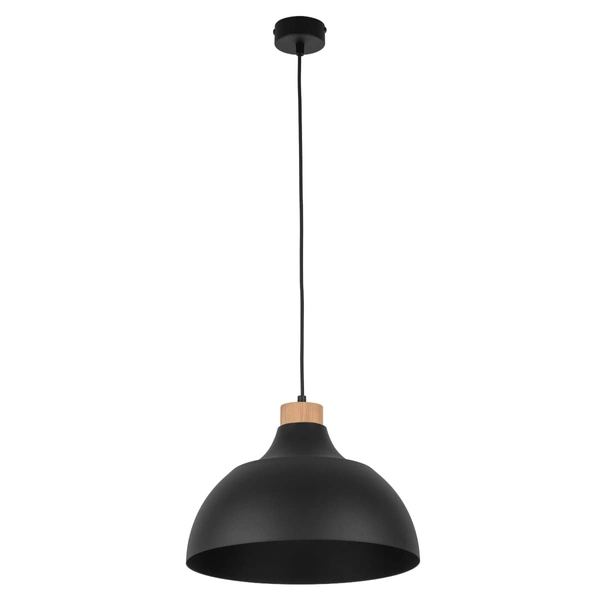 Rustykalna lampa wisząca Cap 2071 TK Lighting kopuła drewniana czarna
