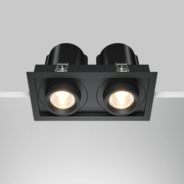 Podwójna lampa nasufitowa Hidden DL095-02-10W3K-B LED 20W 3000K czarna