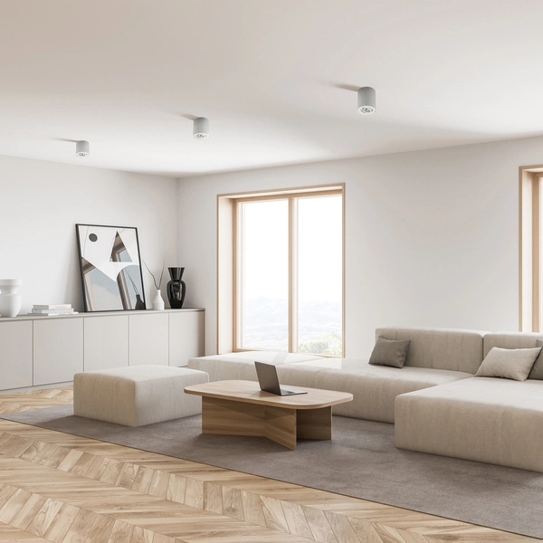 Nastropowa lampa sufitowa Rondoc oczko metalowe białe