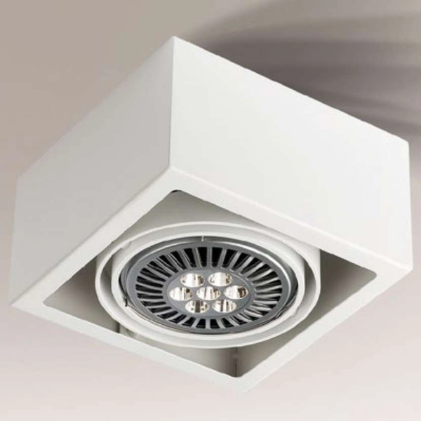 Spot LAMPA sufitowa UTO 7091 Shilo natynkowa OPRAWA metalowa do łazienki kostka cube biała