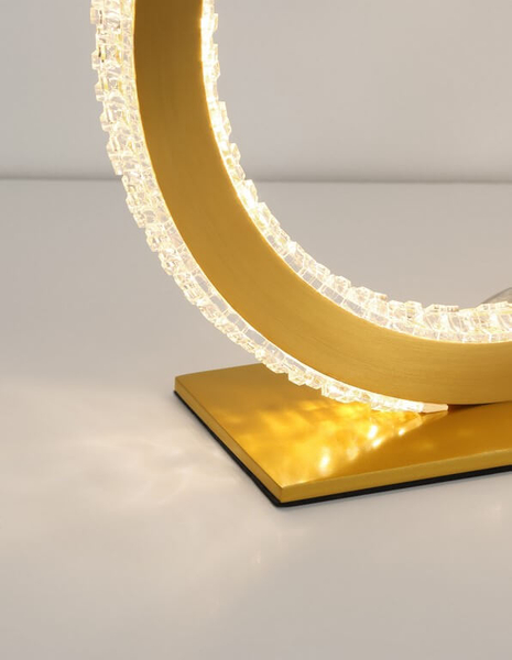 Stołowa lampa glamour Monte ring crystal LED 20W 3000K złoty