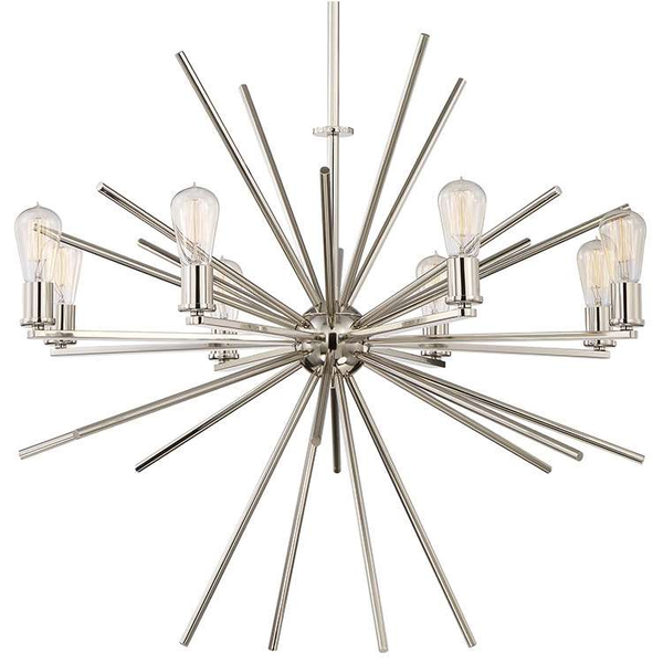 Wisząca LAMPA żyrandol CARNEGIE QZ-CARNEGIE8-IS Elstead QUOIZEL metalowa OPRAWA zwis pręty sticks industrialne srebrne