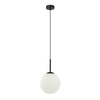 Wisząca lampa kula Deore PND-5578-1S-BK Italux metal szkło czarny biały