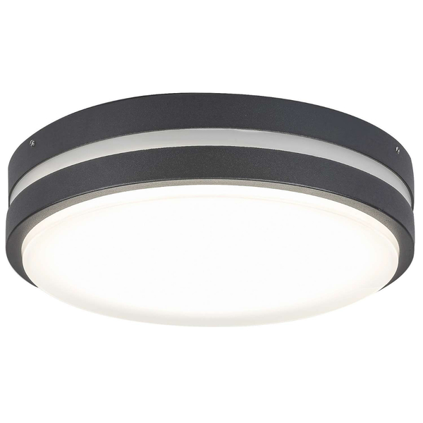 Zewnętrzna LAMPA sufitowa HAMBURG 8847 Rabalux okrągła OPRAWA elewacyjna LED 10W 4000K kinkiet outdoor IP44 grafitowy biały