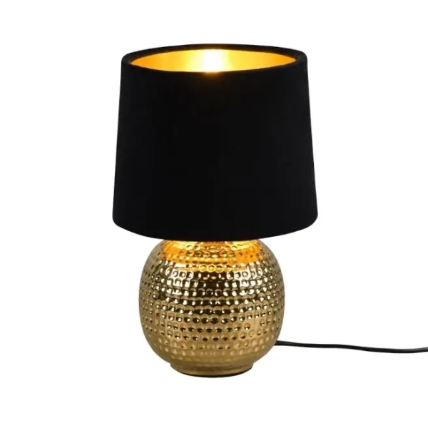 Czarna ceramiczna lampa stolikowa SOPHIA R50821002 złota 1xE14
