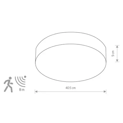 Przysufitowa lampa pokojowa Arena czujnik ruchu grafitowa