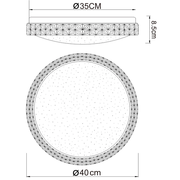 Plafon LAMPA sufitowa OVI 41749-22 Globo okrągła OPRAWA glamour crystal LED 22W 3000K - 6500K kryształki biały - przezroczys