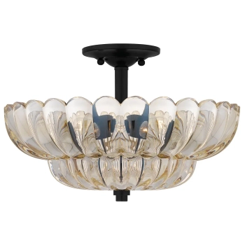 Szklany plafon kwiat Whitecap QZ-WHITECAP-SF-M bursztynowy