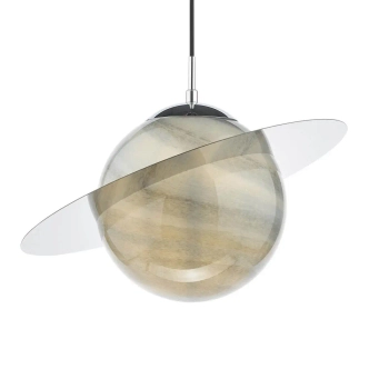 Dziecięca lampa wisząca Saturn SAT0150 planeta okrągła chrom