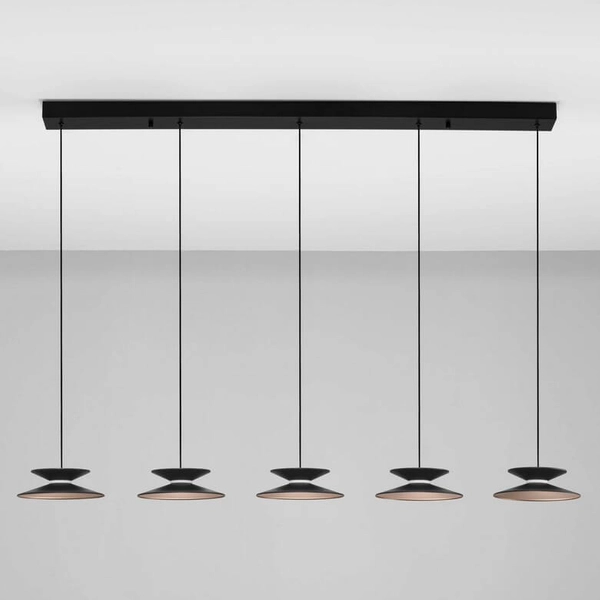 Lampa wisząca na belce GUANAY LE44744 LED 24W 3000K stożki czarna złota