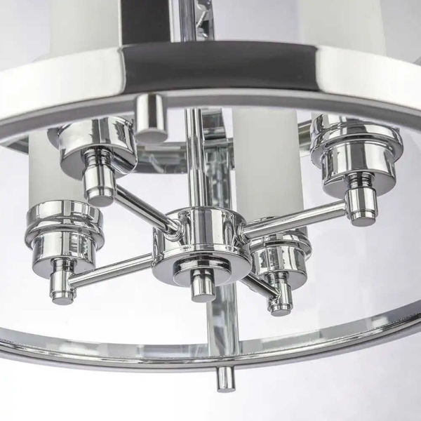 Industrialna LAMPA wisząca NEW YORK P04567CH Cosmolight okrągły zwis szklany chrom