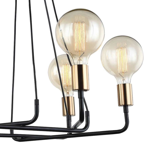 LAMPA wisząca BETTY MDM-3901/6 BK+BRO Italux industrialna OPRAWA metalowy zwis czarny brąz