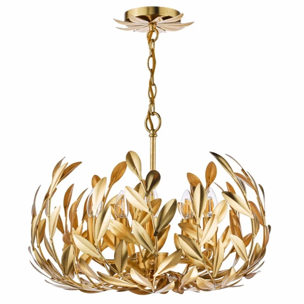 Łańcuchowa lampa wisząca Ercilia ERC0535 liście gałęzie złote