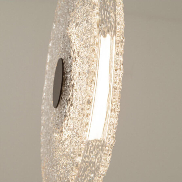 Okrągła lampa wisząca 23075 LED 11W 3000K dysk szklany czarny