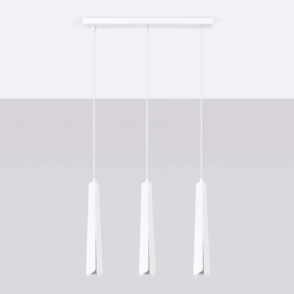 Wisząca lampa potrójna Prysm SL.1399 Sollux tubki do salonu biała