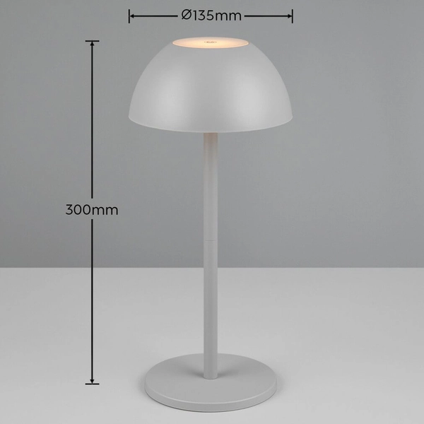 Stołowa lampka na taras Ricardo R54106177 LED 2W 3000K IP54 szara