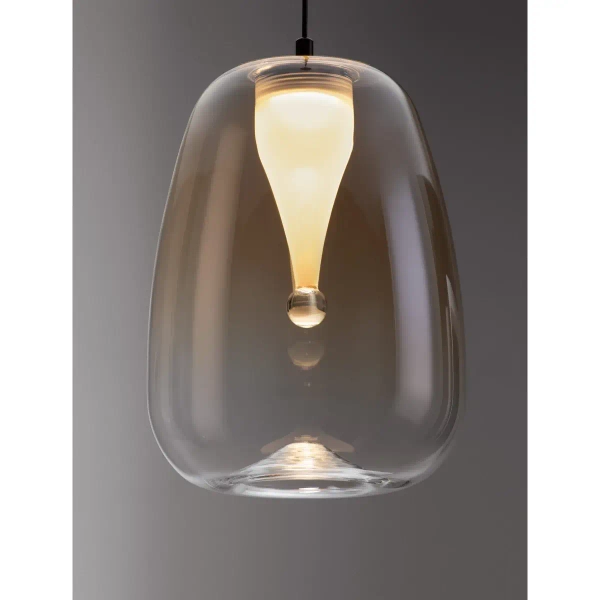 Owalna lampa wisząca JAREVIA LE45125 LED 3W 3000K szklana złota