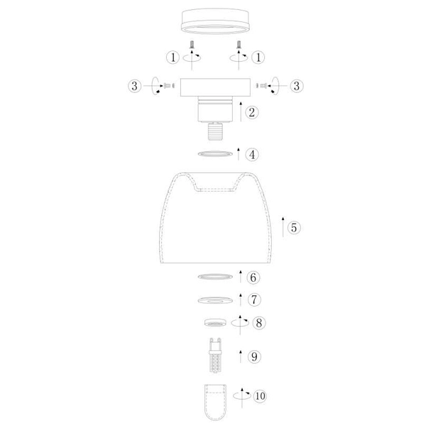 Loftowa LAMPA sufitowa TYLER 30164/01/30 Lucide łazienkowa OPRAWA szklana IP44 czarna przydymiona