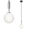 Okrągły zwis biały  Ero I wisząca kula do kuchni szklana