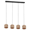 Wielopunktowa lampa wisząca SMILLA 366800436 boho z juty beżowa czarna