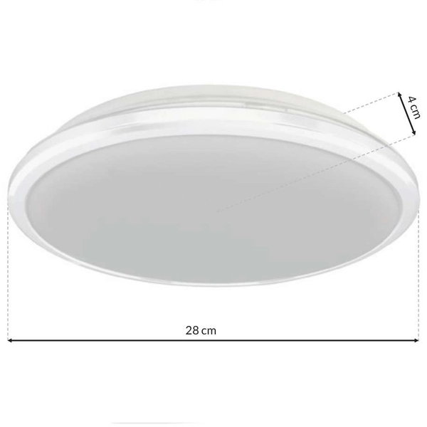 Łazienkowa LAMPA sufitowa TERMA ML6403 Milagro okrągła OPRAWA metalowa LED 28W 4000K plafon IP44 biały