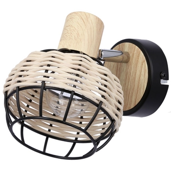 Kinkiet ścienny Tajga 91-12197 Candellux do salonu czarny drewniany