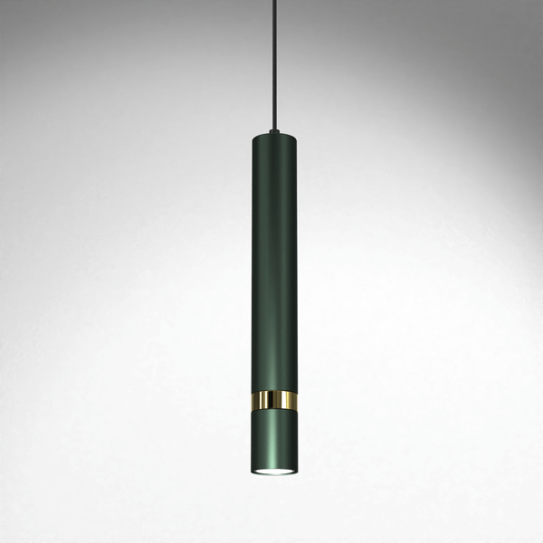 Minimalistyczna lampa wisząca Joker tuba zielona złota