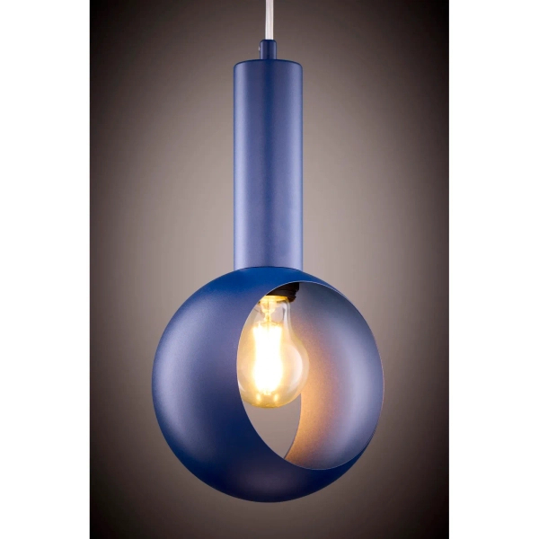Zwisowa lampa granatowa VITRUM 1xE27 oczko do jadalni nad wyspę 41635
