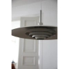 Zwisająca lampa dyski Piny 108877 do jadalni metalowy beżowy