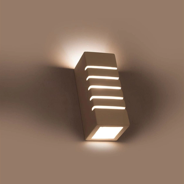 Ceramiczna lampa ścienna SL.0161 prostokątna do holu biała
