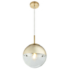 LAMPA wisząca VARUS 15855 Globo szklana OPRAWA zwis kula ball złota przezroczysta