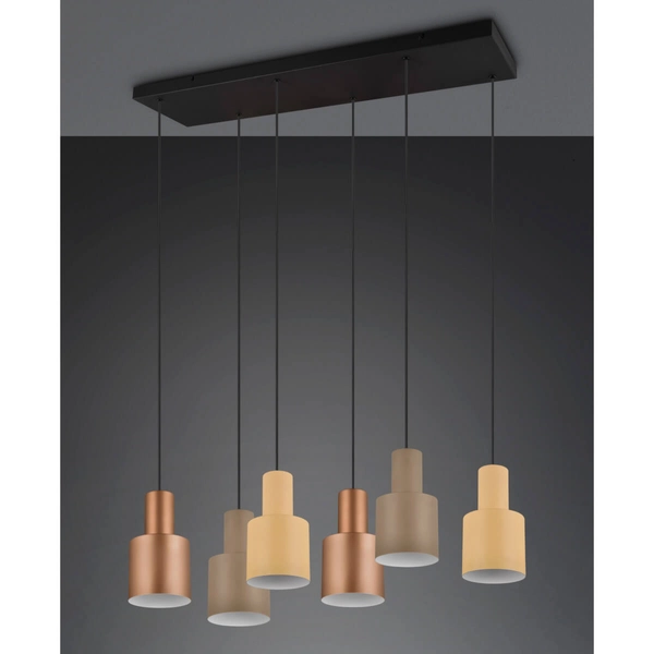 Lampa zwisająca ELIOR DL617319400 kuchenna zwis czarny brązowy multikolor