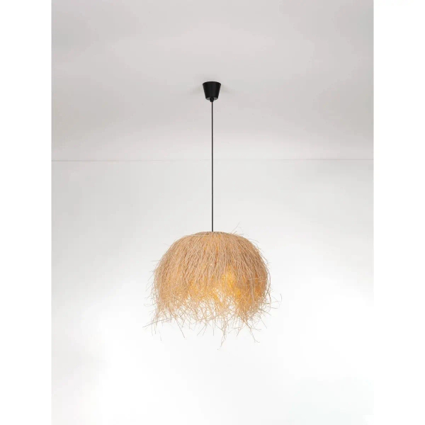 Lampa wisząca ratanowa OVINCIA LE45370 do sypialni naturalna