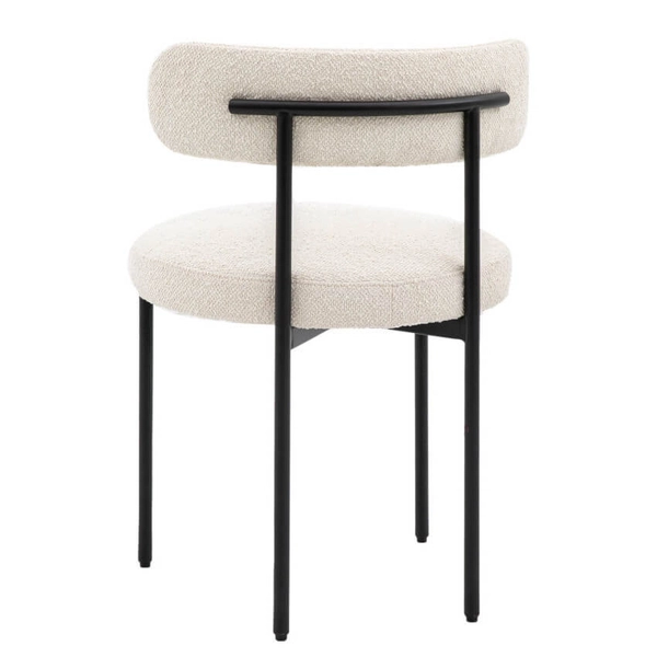 Pluszowe krzesło do sypialni Aveley 5056693528548 kremowy czarny