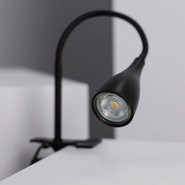 Regulowana lampa biurkowa Libro ABR-KK-C-GU10 Abruzzo z klamrą czarny