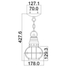 Wisząca lampa na łańcuchu Bridge Point KL-BRIDGEPOINT8S-NBR IP44 mosiądz