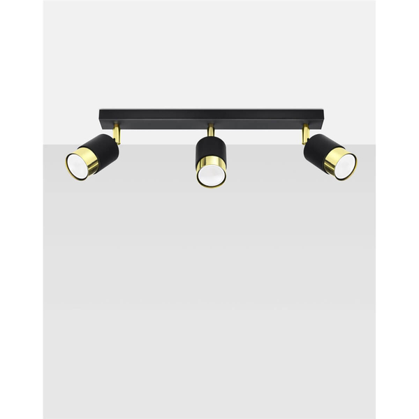 Sufitowa lampa kuchenna SL.1071 reflektorki czarne złote