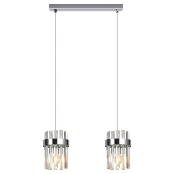 Podwójna lampa wisząca glamour Vetro LP-2910/2L CH kryształowa chrom
