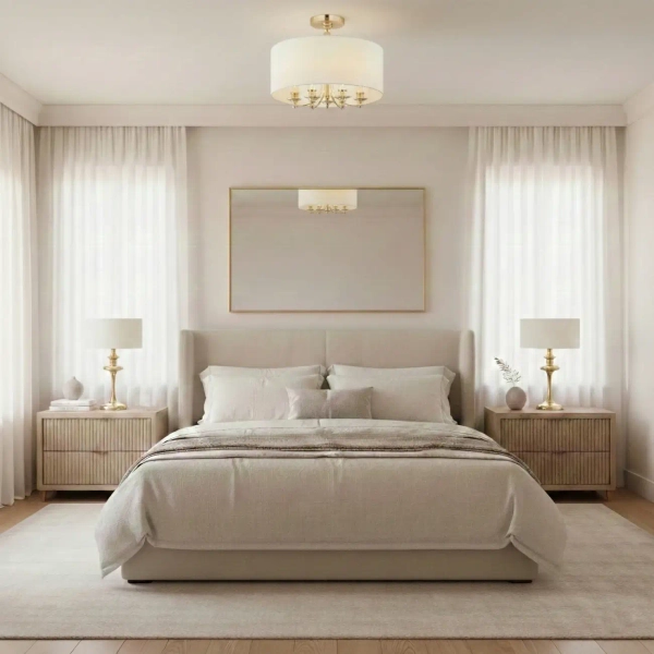 Stołowa lampka z abażurem ABU DHABI złoty błyszczący 1xE27 nocna tkaninowa T01804AU-WH