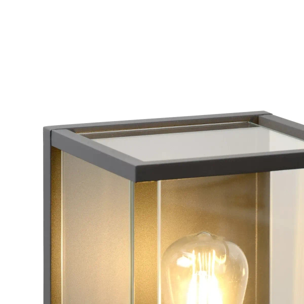 Balkonowa lampa na ścianę CLAIRE 27883/01/30 Lucide IP54 szklana antracyt