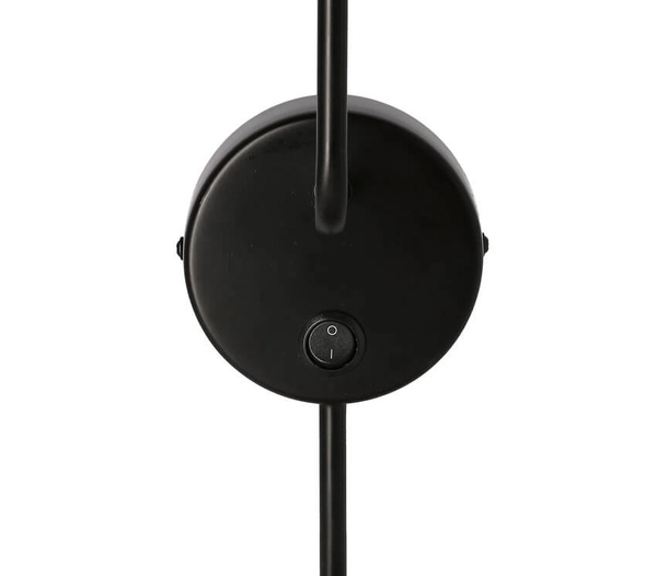 Abażurowa lampa ścienna Keto czarny kinkiet z włącznikiem