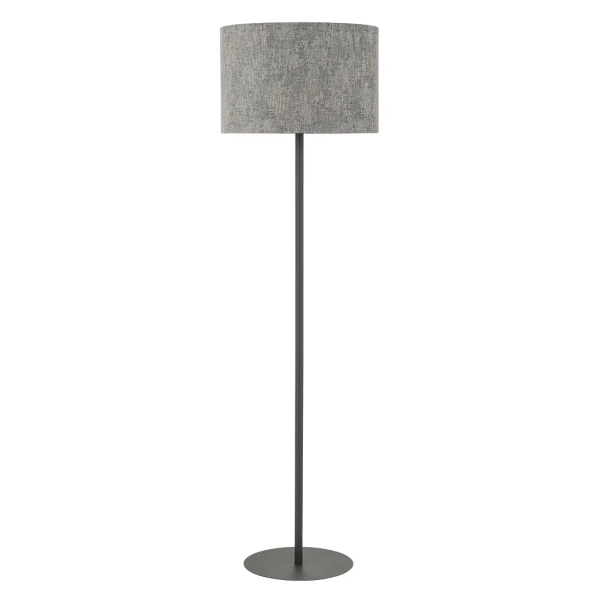 Podłogowa lampa do sypialni LAGO 11676 tuba tkanina szara