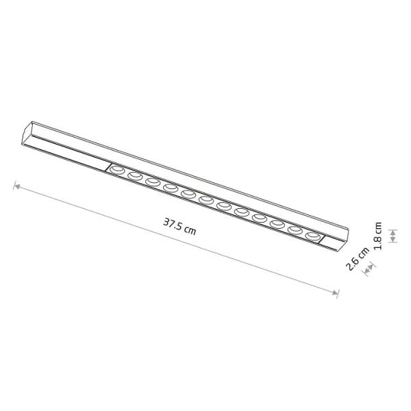 1-obwodowa szynowa lampa 11305 LED 12W 3000K czarna