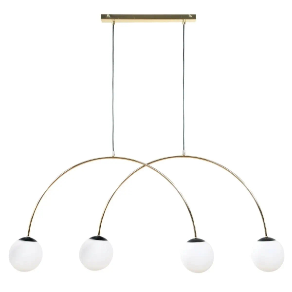 Podwójna wisząca lampa BOW 1219 kule do jadalni złoty czarny
