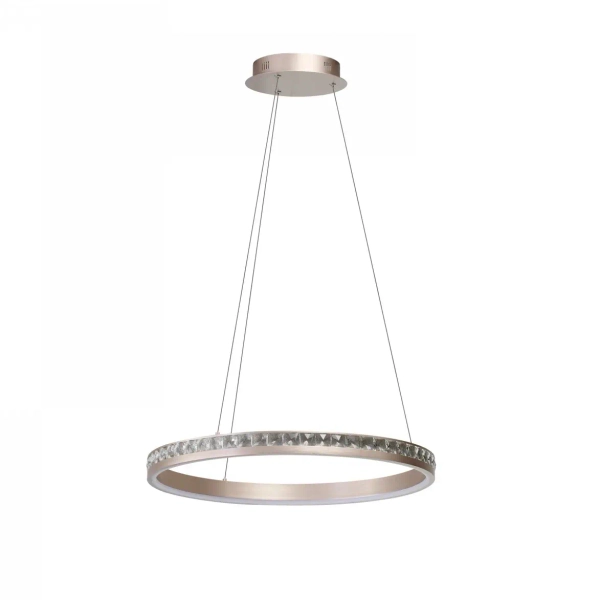 Lampa wisząca glamour podłużna CAMELIA LED 60W 3000K AZ6770 różowa złota